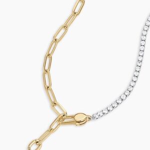 Elegant Gold and Silver Chain Necklace